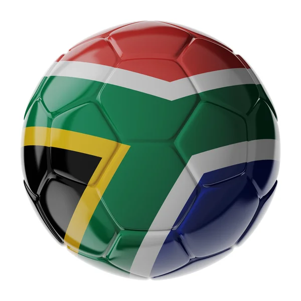 Fotbalový míč. Vlajka Jihoafrické republiky — Stock fotografie