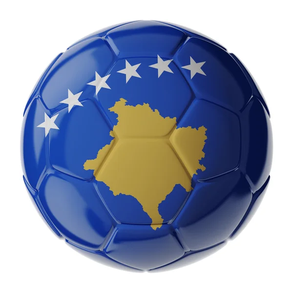 Voetbal. Vlag van Kosovo Rechtenvrije Stockfoto's