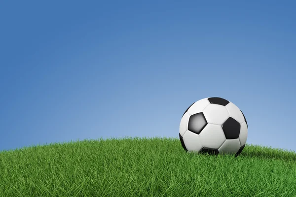 Soccer ball on grass — Stock Photo, Image