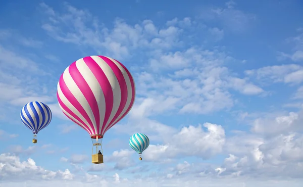 3D-Luftballons am blauen Himmel — Stockfoto