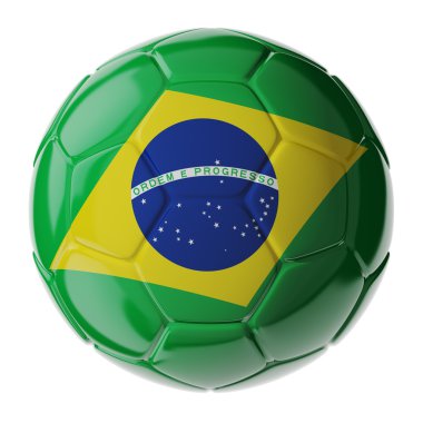 Futbol topu. Brezilya bayrağı