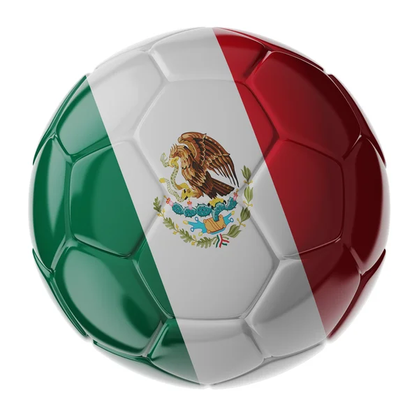 Pelota de fútbol. Bandera de México — Foto de Stock