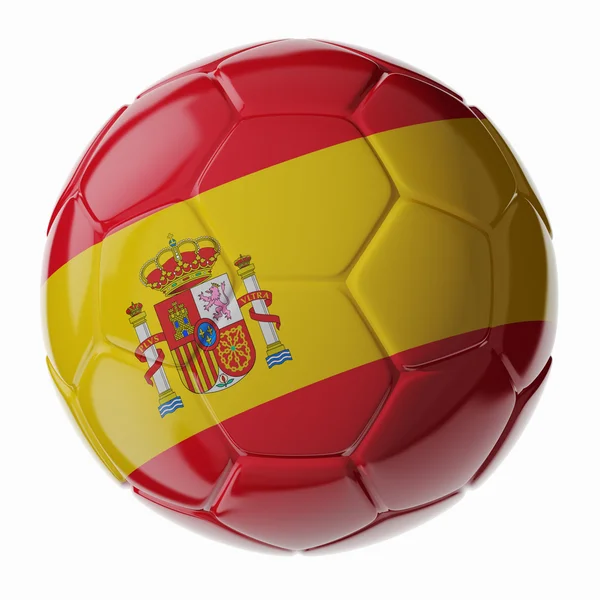 Futbol topu. İspanya bayrağı