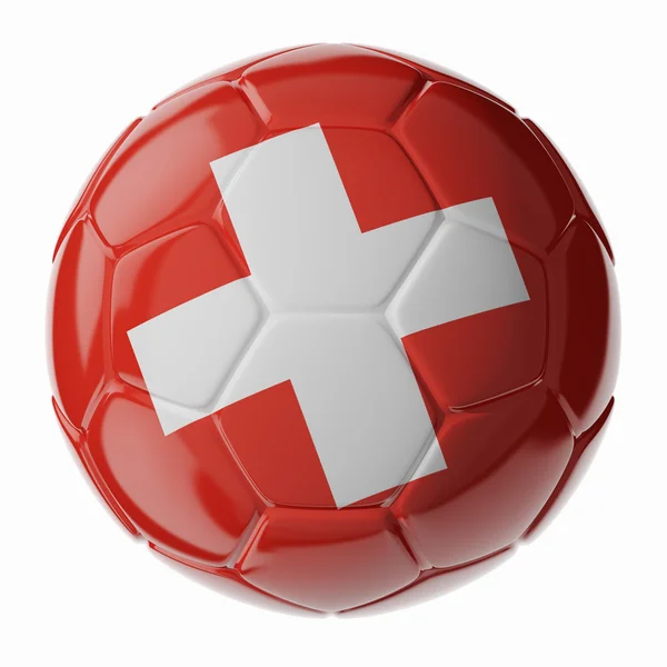 Pelota de fútbol. Bandera de Suiza —  Fotos de Stock