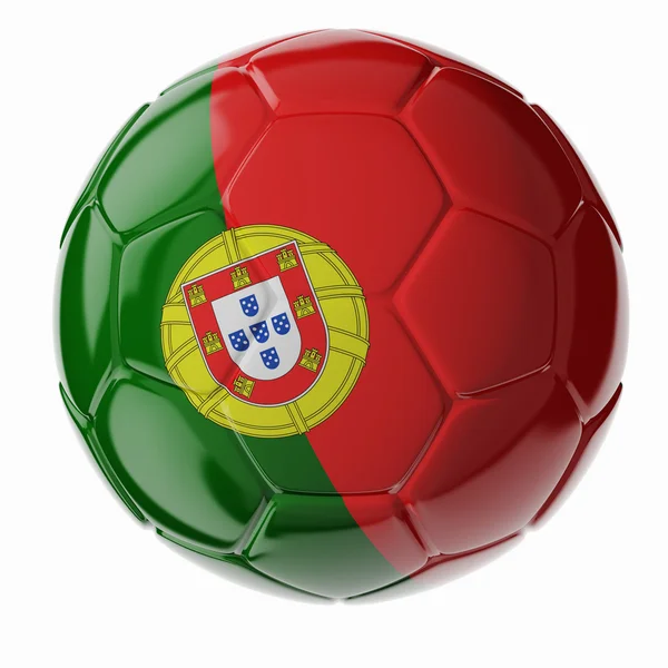 Bola de futebol. Bandeira de Portugal — Fotografia de Stock