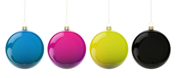 Christmas CMYK balls — Stock Photo, Image