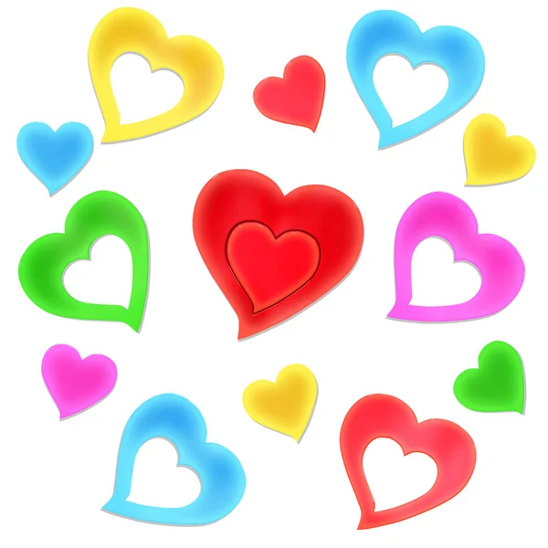 Colorful hearts — Stock Photo, Image