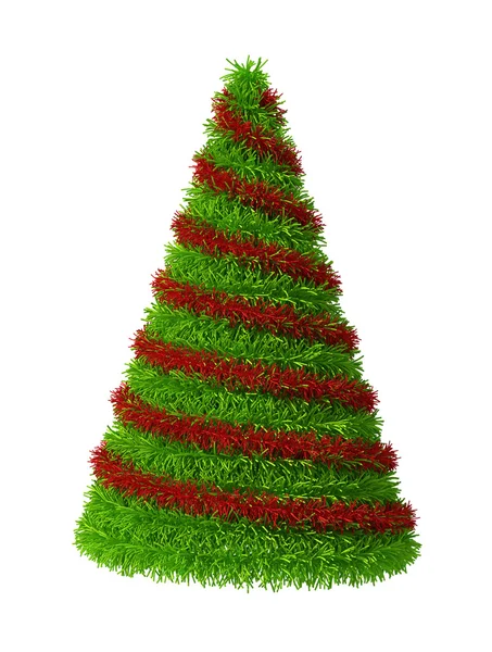 3d χριστουγεννιάτικο δέντρο με διακοσμήσεις — Φωτογραφία Αρχείου