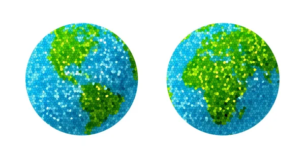 Groen en blauw gras Earth Globe — Stockfoto