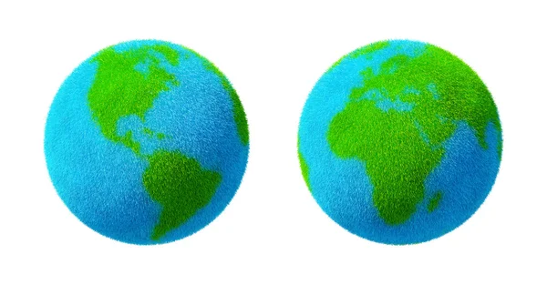 Verde e azul grama Terra Globo — Fotografia de Stock