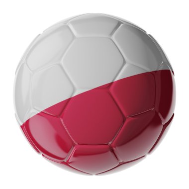Futbol topu. Polonya bayrağı