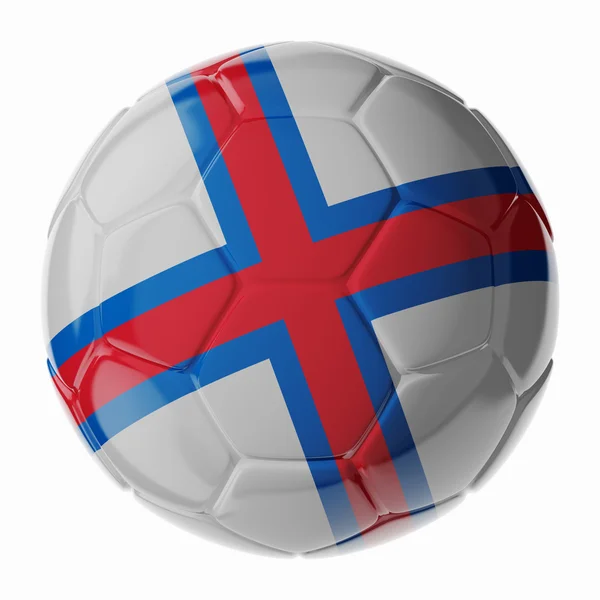 Soccer ball. Flag of Faroe islands — Stock Photo, Image