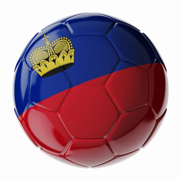Pelota de fútbol. Bandera de Liechtenstein — Foto de Stock