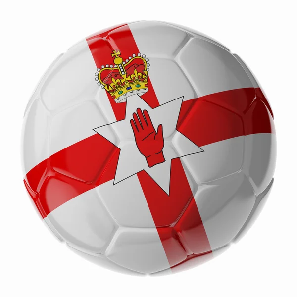 Футбольний м'яч. Прапор Північної Ірландії — стокове фото