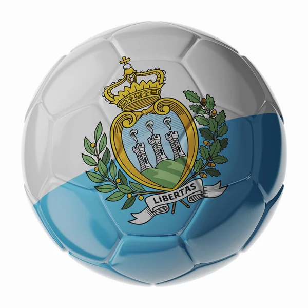 Μπάλα ποδοσφαίρου. Σημαία του Αγίου Μαρίνου — Φωτογραφία Αρχείου