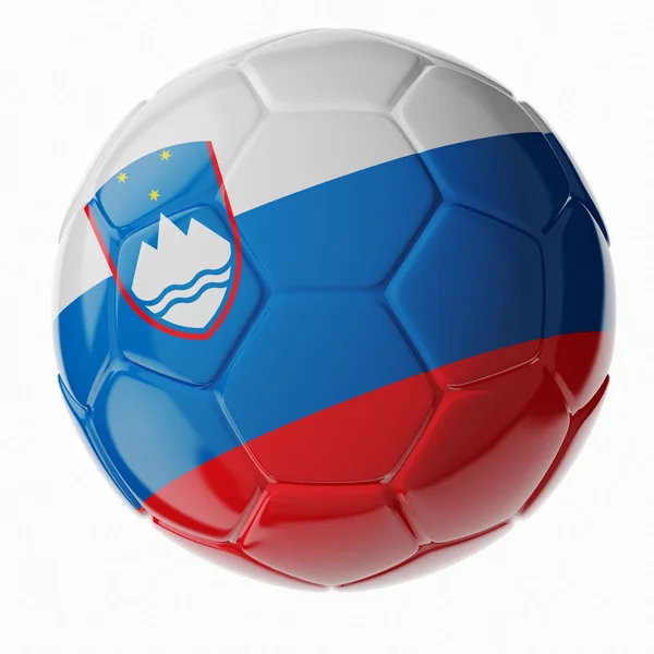 足球球。斯洛文尼亚的旗帜 — 图库照片