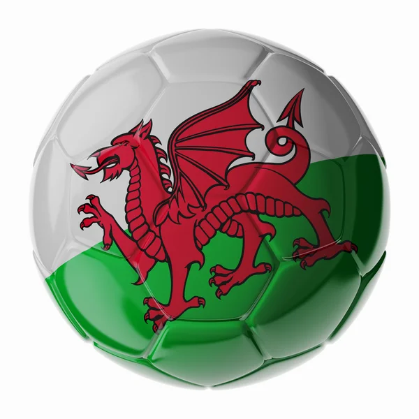 Soccer ball. Flag of Wales — Stock Photo, Image