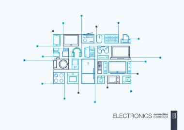 Electronics integrated thin line symbols