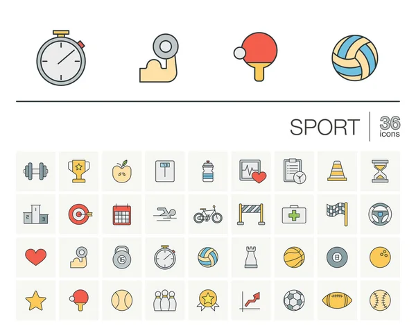 Sport thin line icons set — Stockový vektor