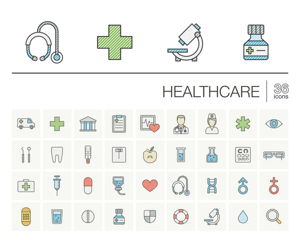 Healthcare thin line icons set — Διανυσματικό Αρχείο