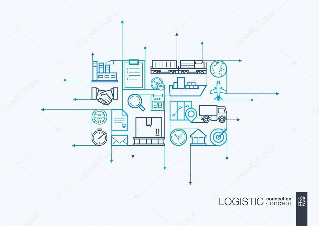 Logistic integrated thin line symbols