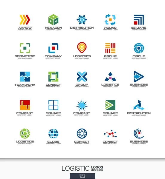 Set di logo logistico astratto — Vettoriale Stock