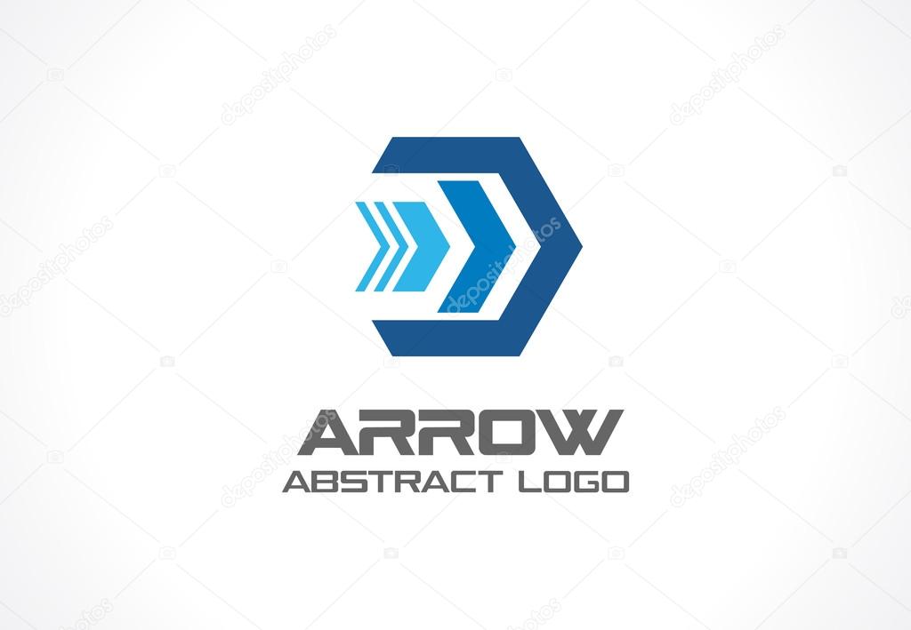 Abstract logo for business company. Corporate identity design element. Technology, social media, internet and network logotype idea. Digital connect, continue arrow concept. Colorful Vector icon