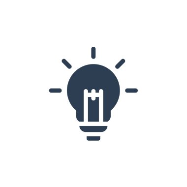 Ampul, katı düz ikon fikri. vektör illüstrasyonu