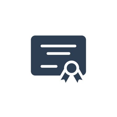 Onur diploması katı düz bir ikon. vektör illüstrasyonu