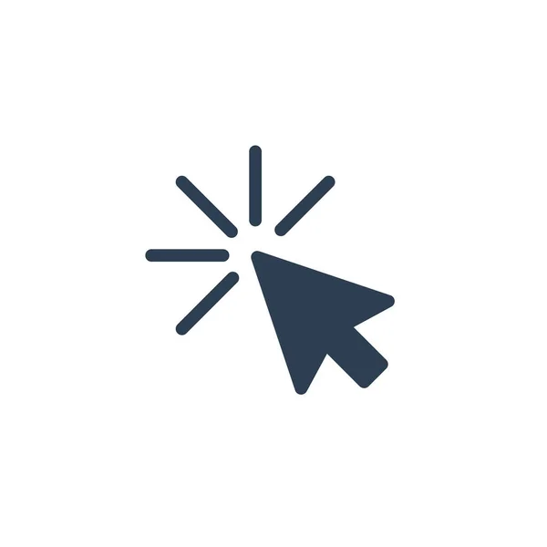 Cursor arrow, click solid flat icon. vector illustration — Stock Vector