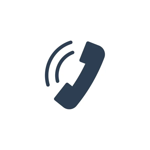 Llamada telefónica, póngase en contacto con nosotros, auricular, teléfono sólido icono plano. ilustración vectorial — Archivo Imágenes Vectoriales