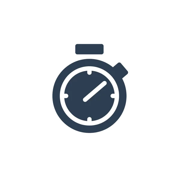 Stopwatch massief plat pictogram. vector glyph illustratie — Stockvector