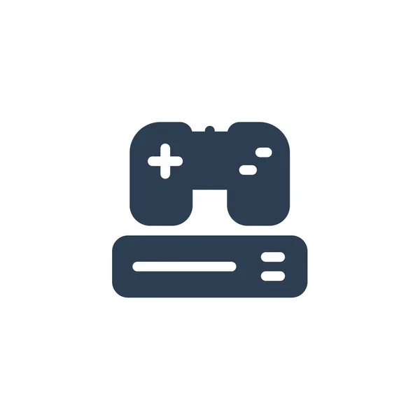 Console en joystick, gaming solide plat pictogram. vectorillustratie — Stockvector