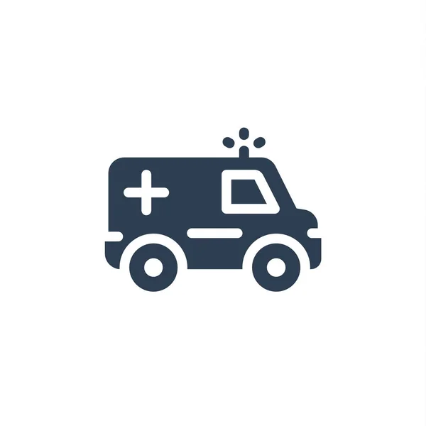 Ambulancia, coche médico icono plano sólido. ilustración vectorial — Vector de stock