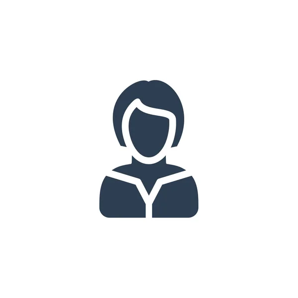 Affärskvinna, dam avatar, business solid platt ikon. vektor illustration — Stock vektor