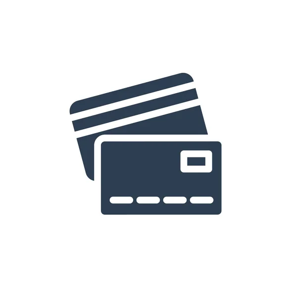 Bank card solid flat icon. vector illustration — Stock Vector