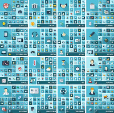 Large icons set clipart