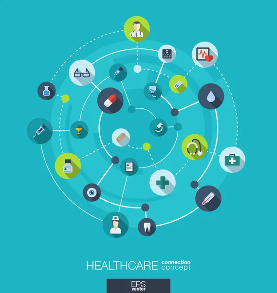 Concept de connexion aux soins de santé — Image vectorielle