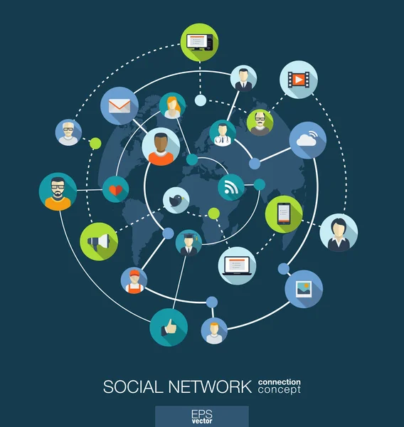 Konzept zur Anbindung an soziale Netzwerke — Stockvektor