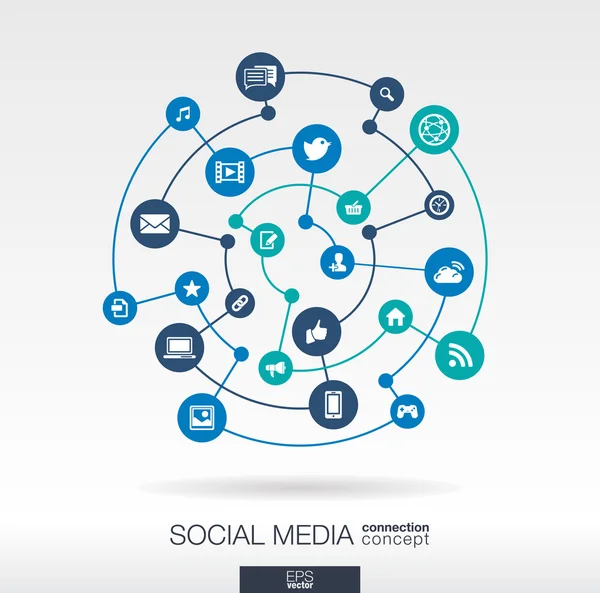 Concepto de Conexión de Redes Sociales Vectores de stock libres de derechos