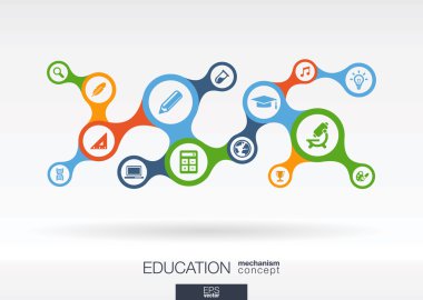 Education integrated icons clipart