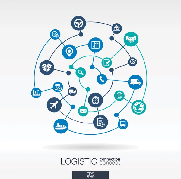 Logistieke verbinding concept. — Stockvector