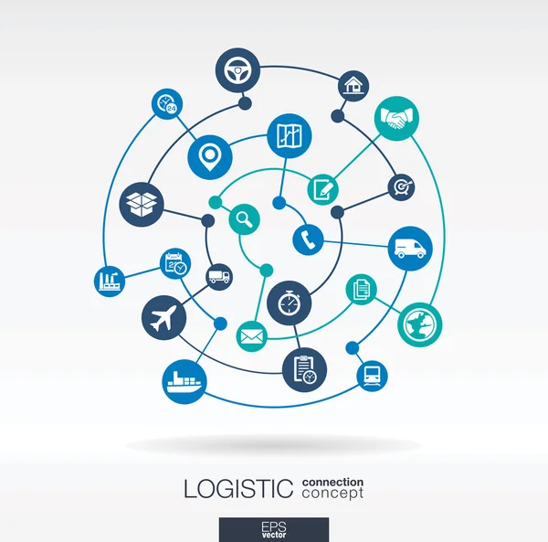 Concetto di connessione logistica . — Vettoriale Stock