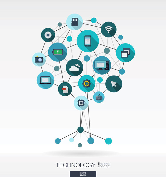 Integrated flat icons.