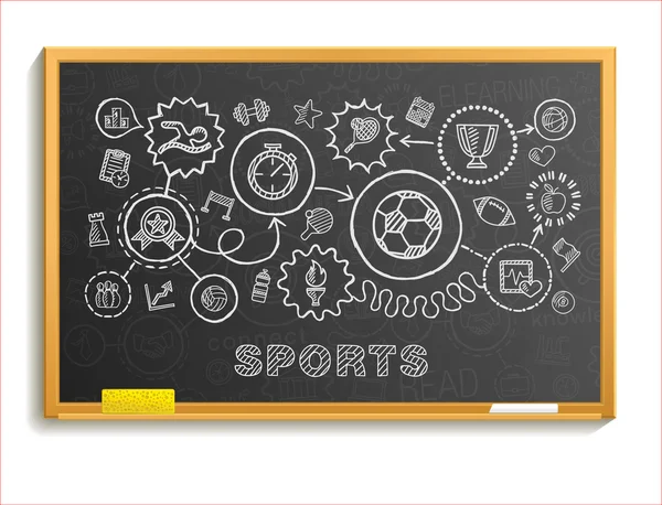 Sport hand draw integrated icons — Stock Vector