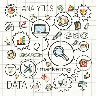 SEO color icons set
