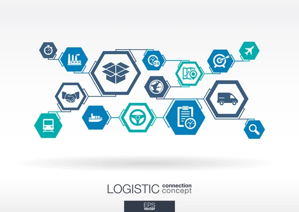 Logistic Hexagon abstract background — Stock Vector