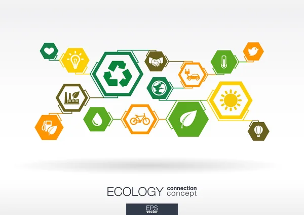 Ecology interactive illustration. — Stock vektor