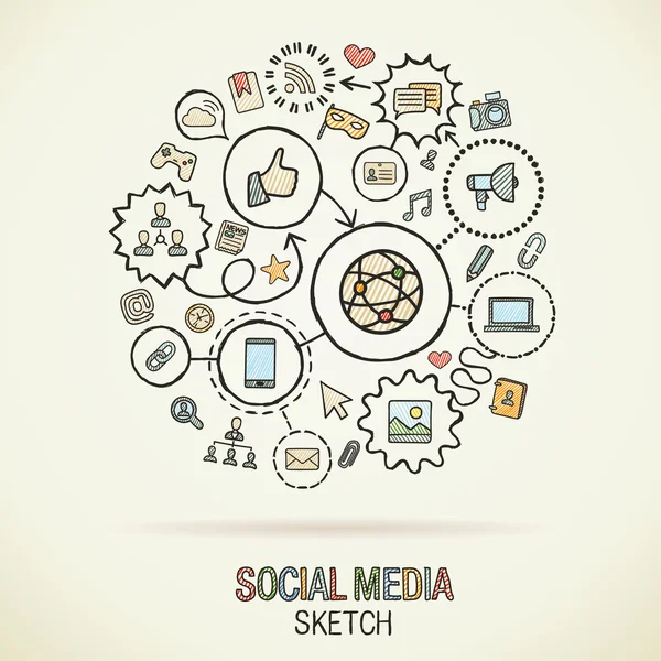 Social media  integrate icons — Stockový vektor