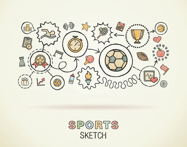 Sport hand drawing  icons. Royalty Free Stock Vectors